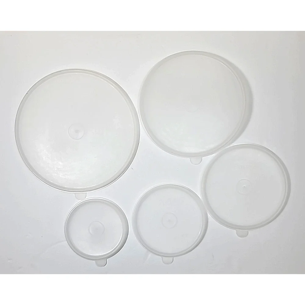 Set of 5 Vtg Plasvale Cornflower Blue Round Plastic Nesting Containers/Canisters